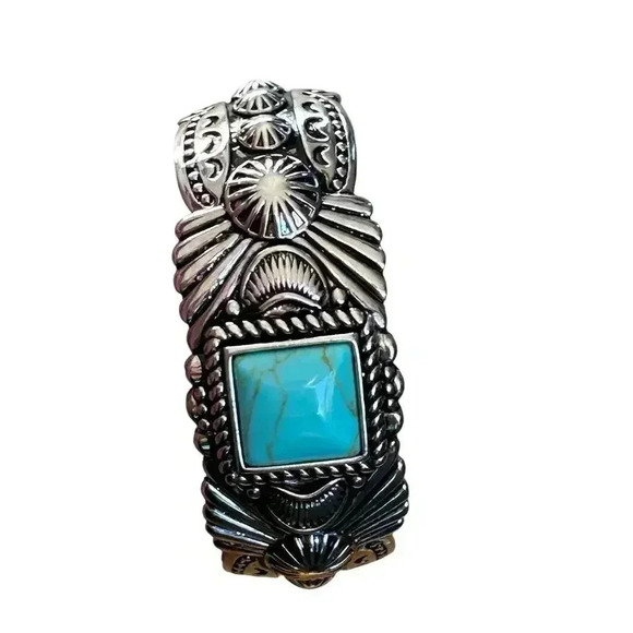 Montana Silversmiths Flourished Turquoise Cuff Bracelet Western Lifestyle New - Picture 3 of 7